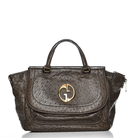 gucci ostrich handbag|gucci ostrich medium top handle bag.